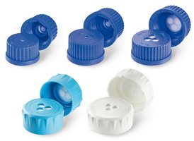 Ventilation Screw Caps DURAN With EPTFE Membrane GLS 80 Blue Techmate