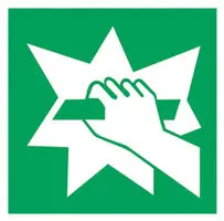 First aid and rescue signs acc. to ISO 7010 Adhesive film, Emergency exit system, 100 x 100 mm